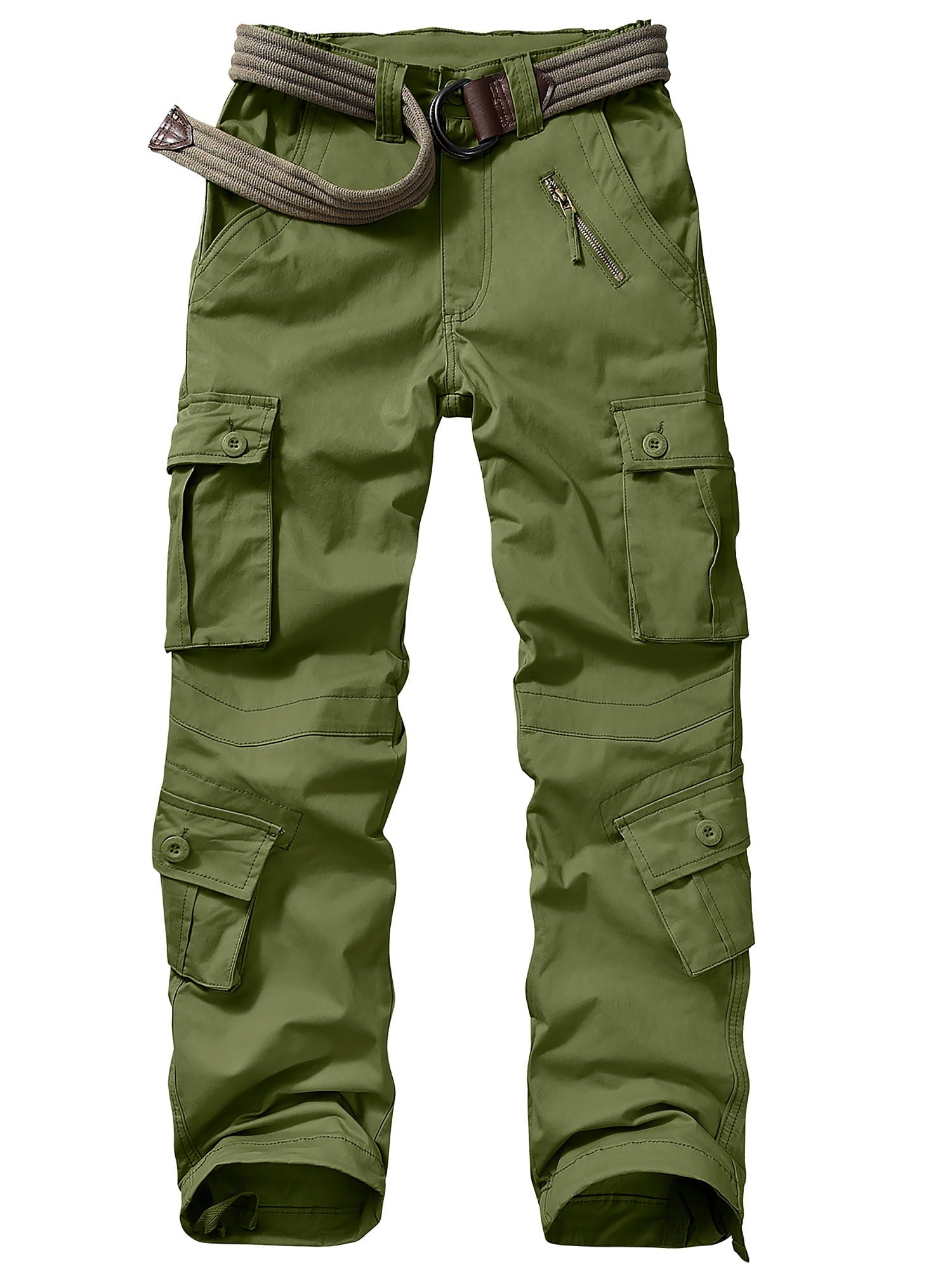 POENTAB Cargo Pants for Women Cotton Work Pant Hiking Trousers with 8 Pockets(No Belt)