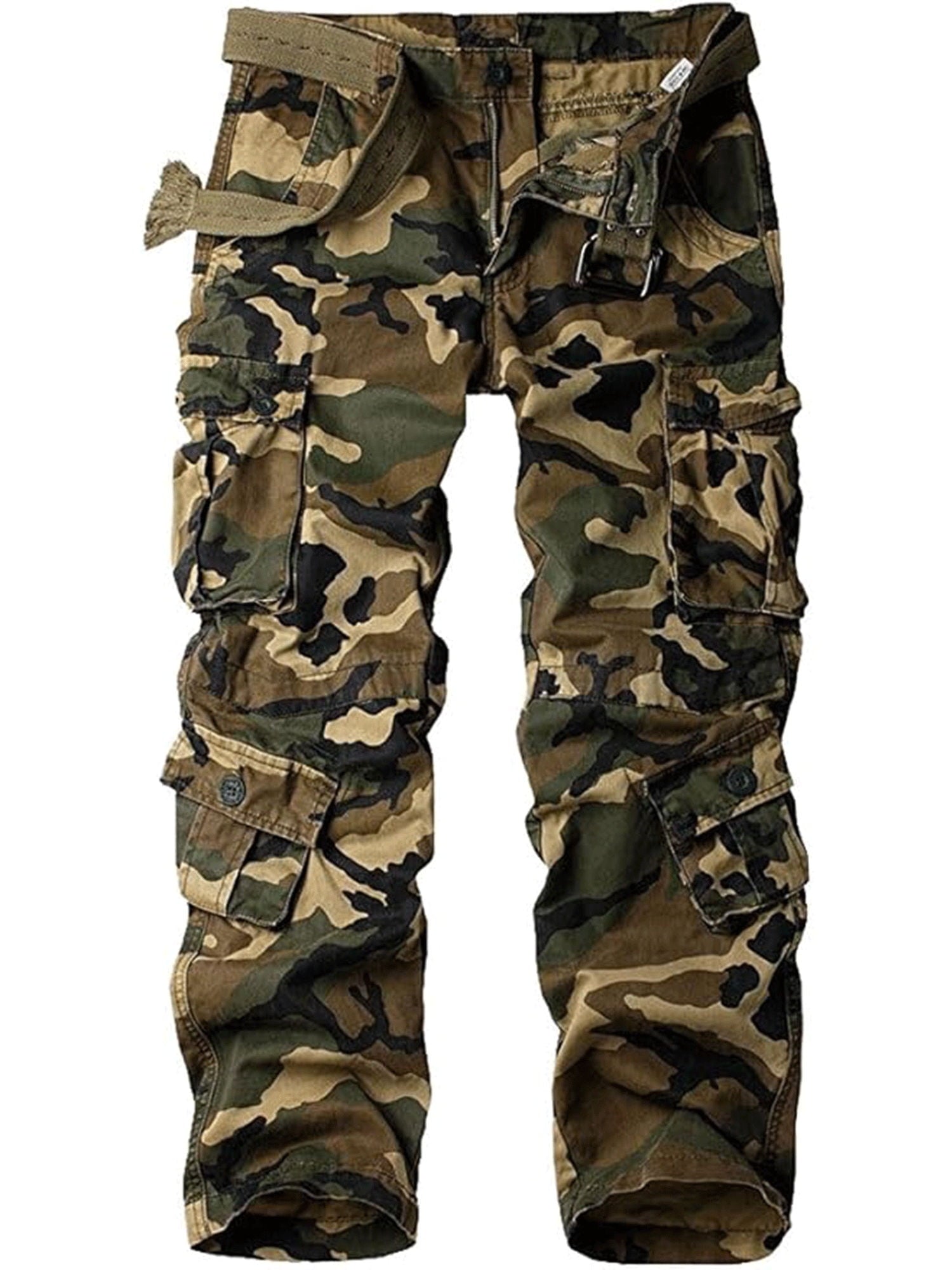 POENTAB Cargo Pants for Women Cotton Work Pant Hiking Trousers with 8 Pockets(No Belt)